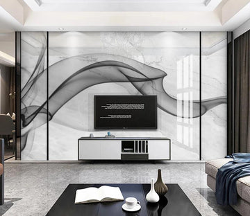 3D Black Ink Silk 065 Wall Murals