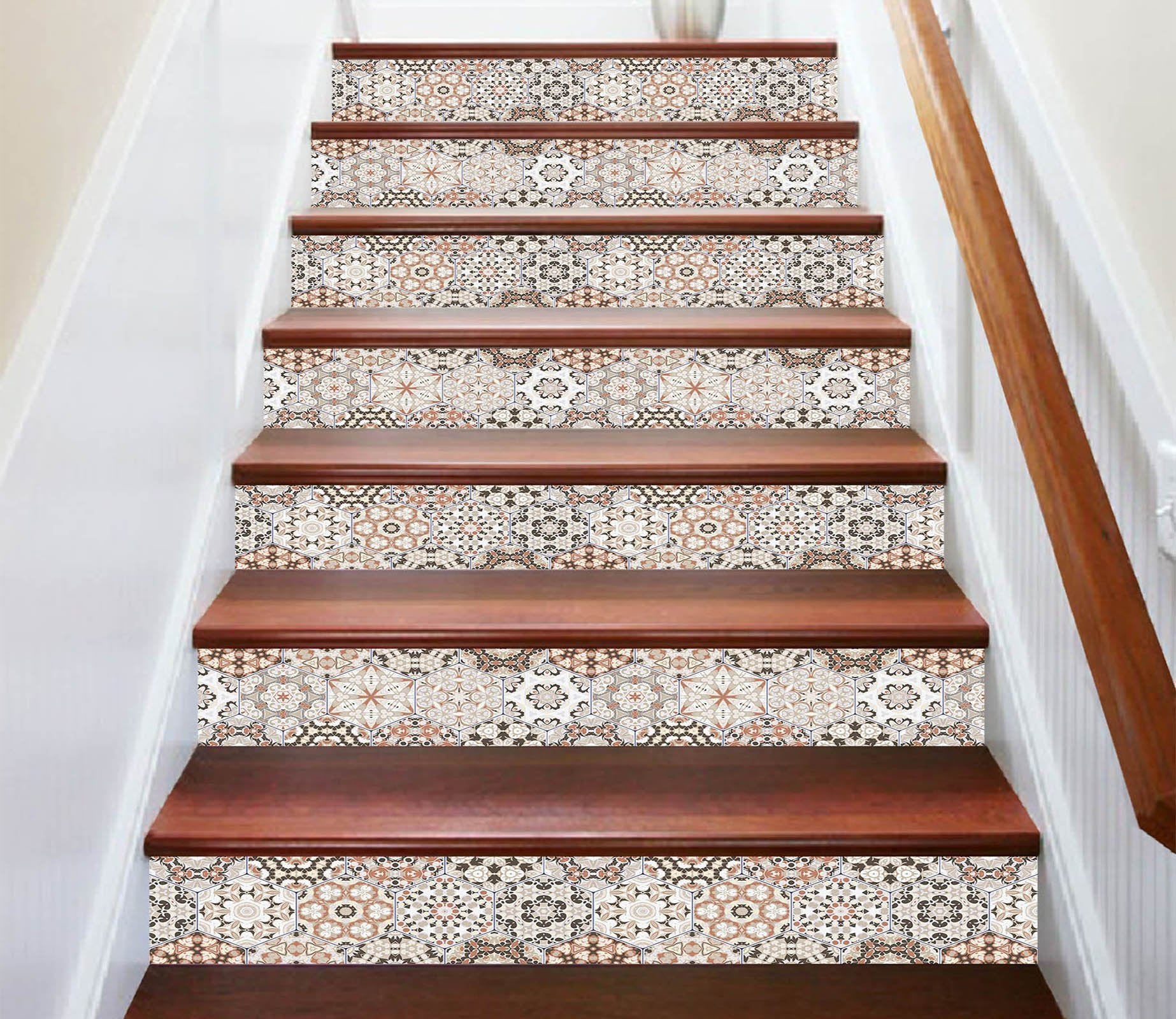 3D Vintage Handmade Mosaic 538 Marble Tile Texture Stair Risers Wallpaper AJ Wallpaper 
