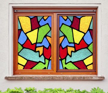 3D Irregular Block 263 Window Film Print Sticker Cling Stained Glass UV Block