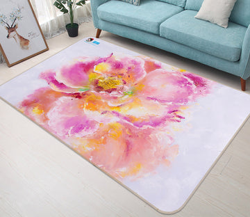 3D Watercolor Pink Flowers 1225 Skromova Marina Rug Non Slip Rug Mat