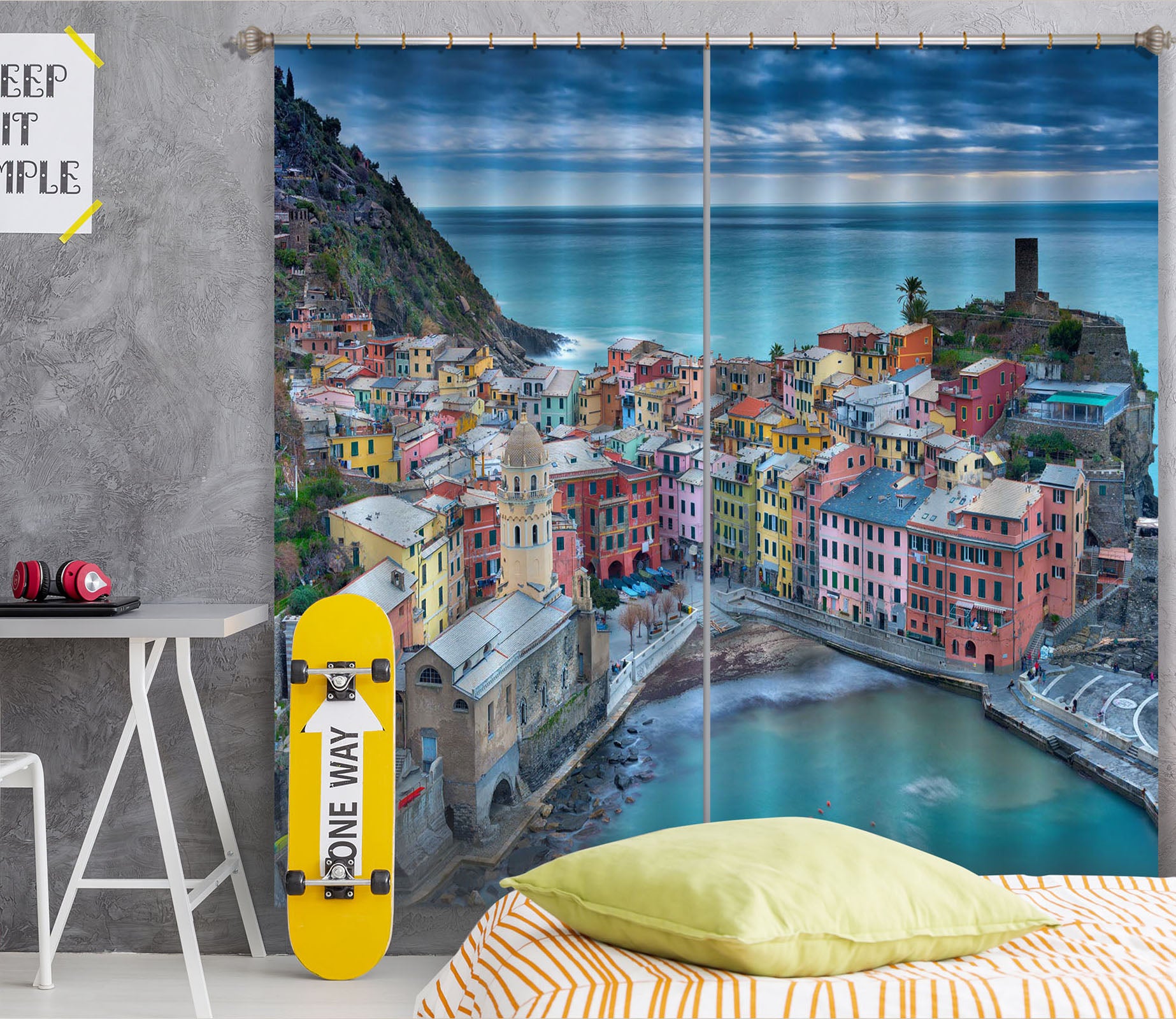 3D Water City 197 Marco Carmassi Curtain Curtains Drapes