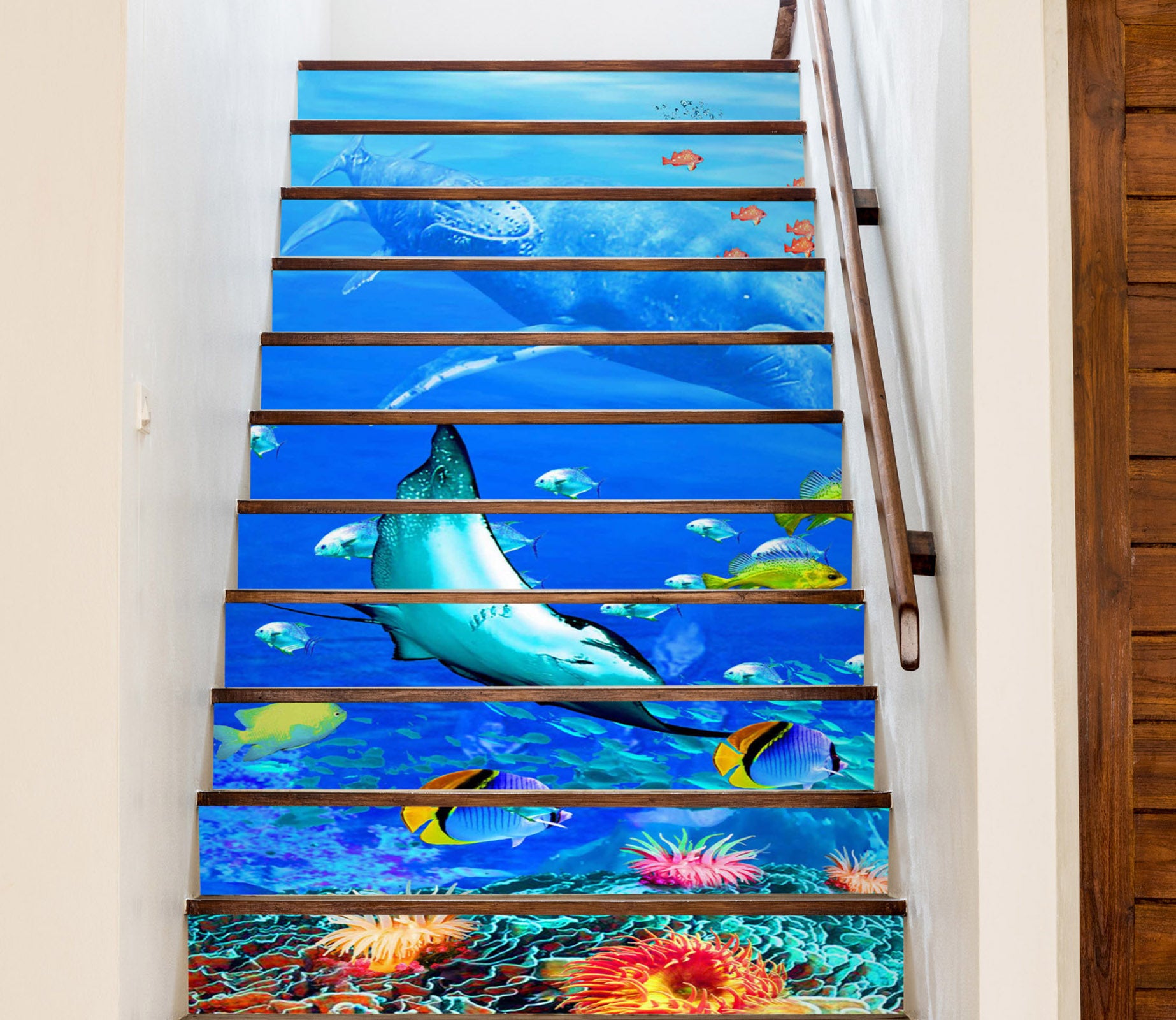 3D Whale Ocean Fish 96185 Adrian Chesterman Stair Risers