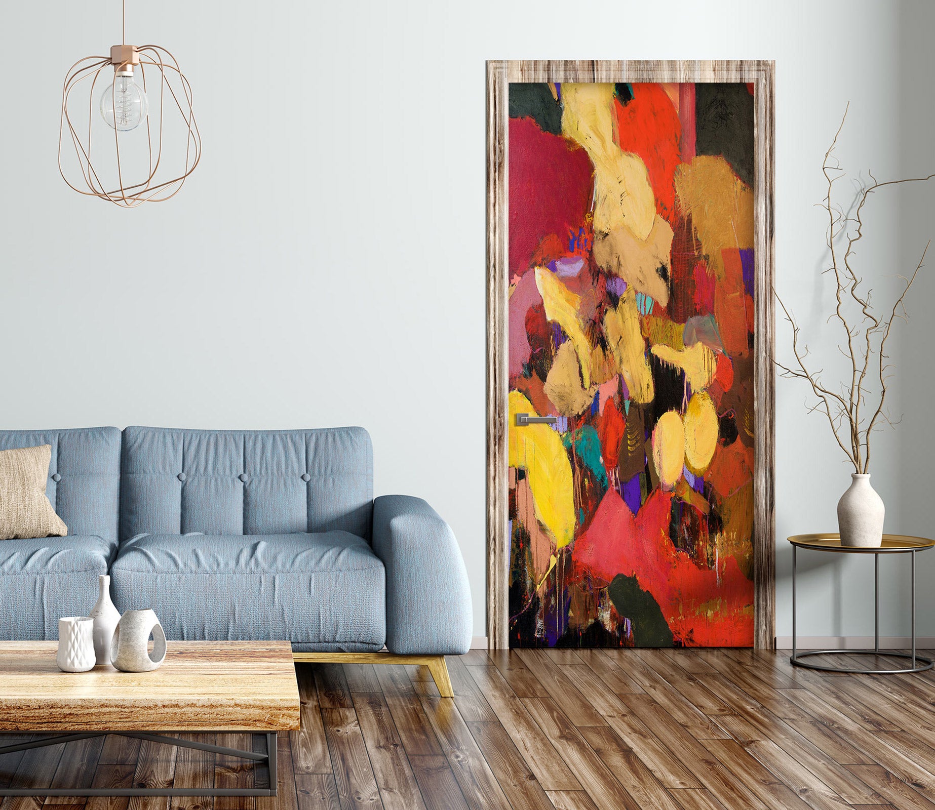 3D Red Color Oil Painting Block 93133 Allan P. Friedlander Door Mural