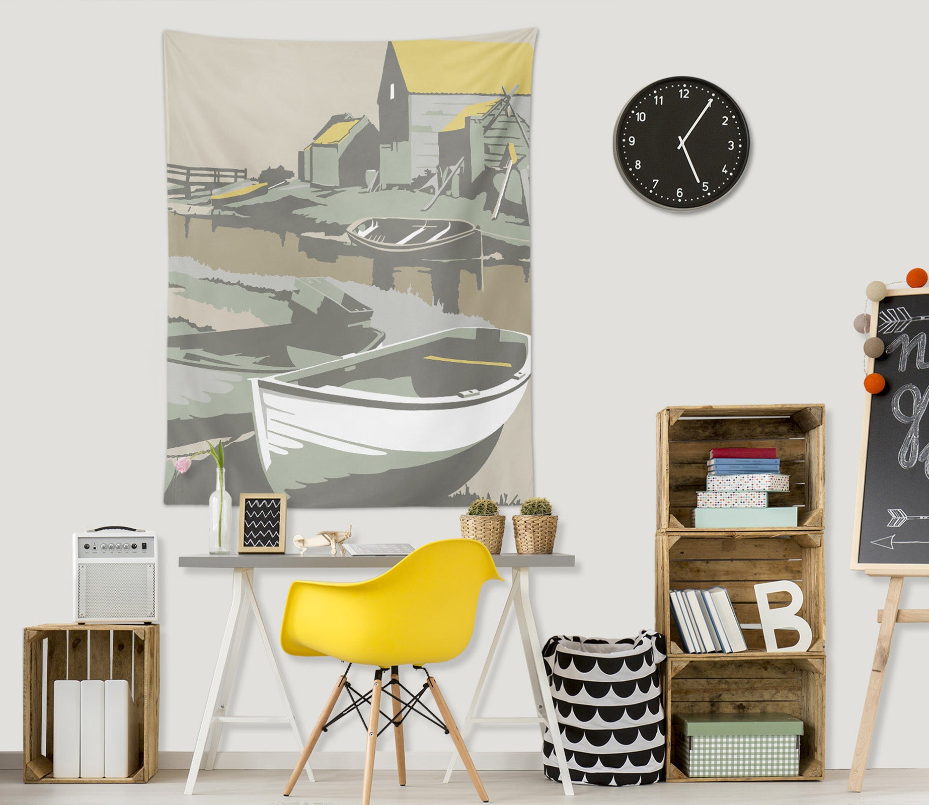 3D Boat House 5380 Steve Read Tapestry Hanging Cloth Hang