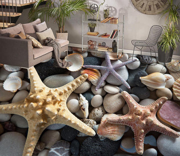 3D Three Big Starfish 638 Floor Mural  Wallpaper Murals Rug & Mat Print Epoxy waterproof bath floor