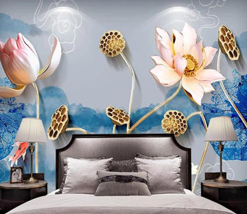 3D Lotus 331 Wall Murals Wallpaper AJ Wallpaper 2 