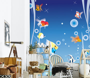 3D Color Fish1 738 Wall Murals