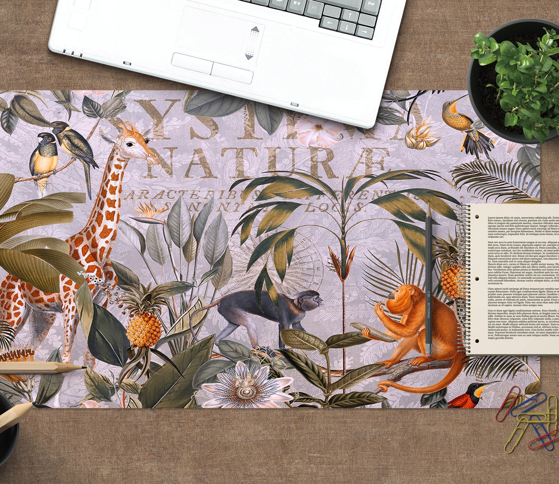 3D Animal Giraffe 5239 Andrea Haase Desk Mat