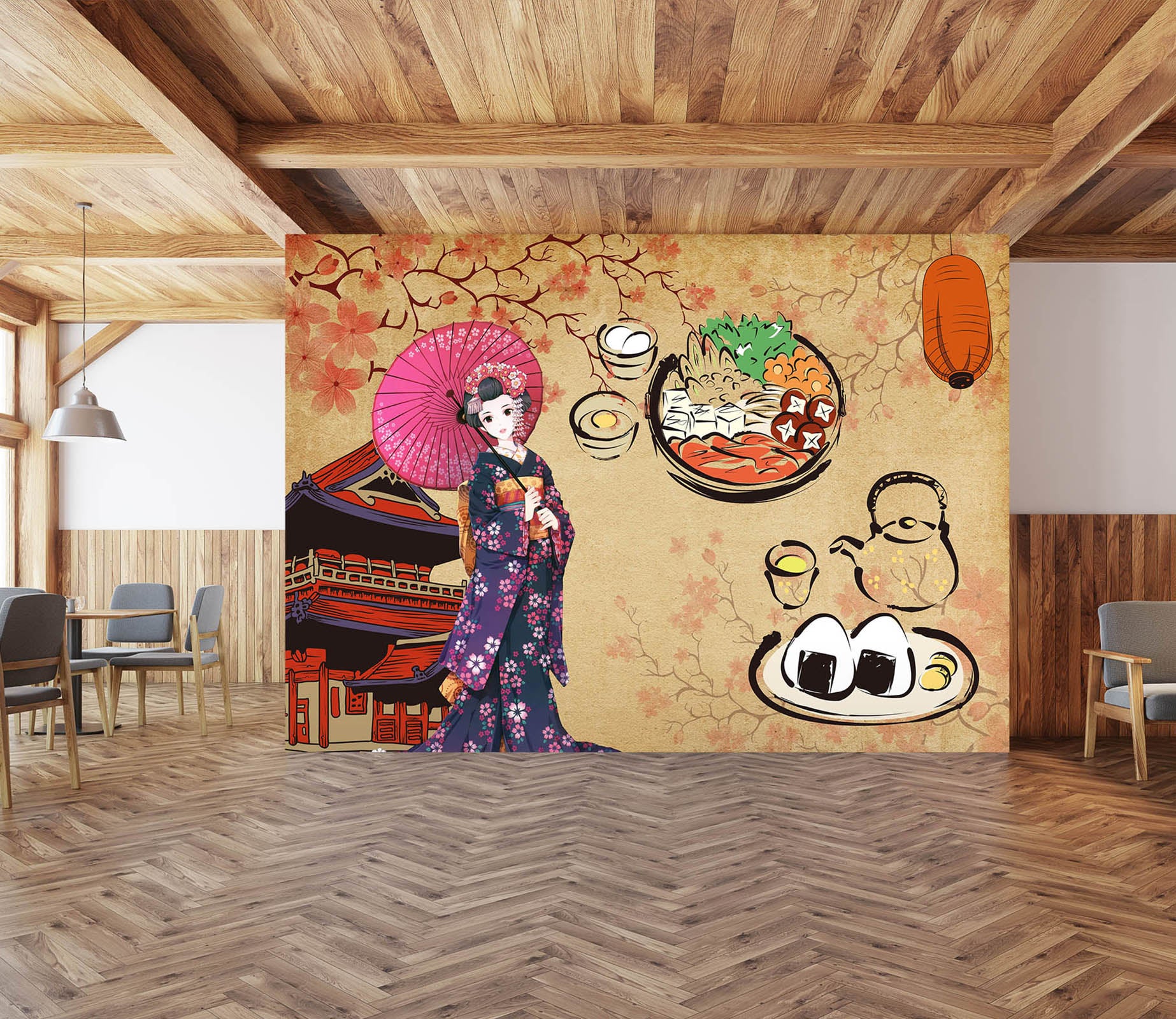 3D Kimono Beauty 031 Wall Murals