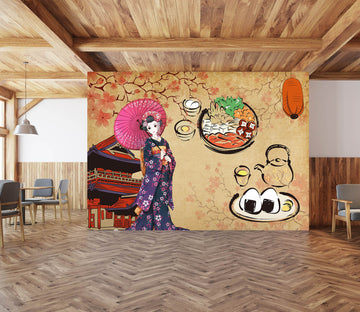 3D Kimono Beauty 031 Wall Murals