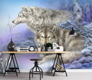 3D Snow Wolf 5434 Kayomi Harai Wall Mural Wall Murals