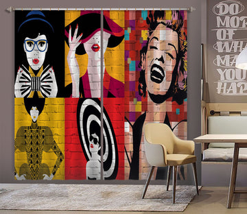 3D Laughing Girl 862 Curtains Drapes