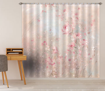 3D Pink Flowers 046 Debi Coules Curtain Curtains Drapes