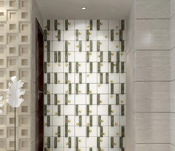 3D Green Tiles WC272 Wall Murals