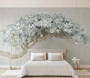 3D Blue Leaves WC217 Wall Murals