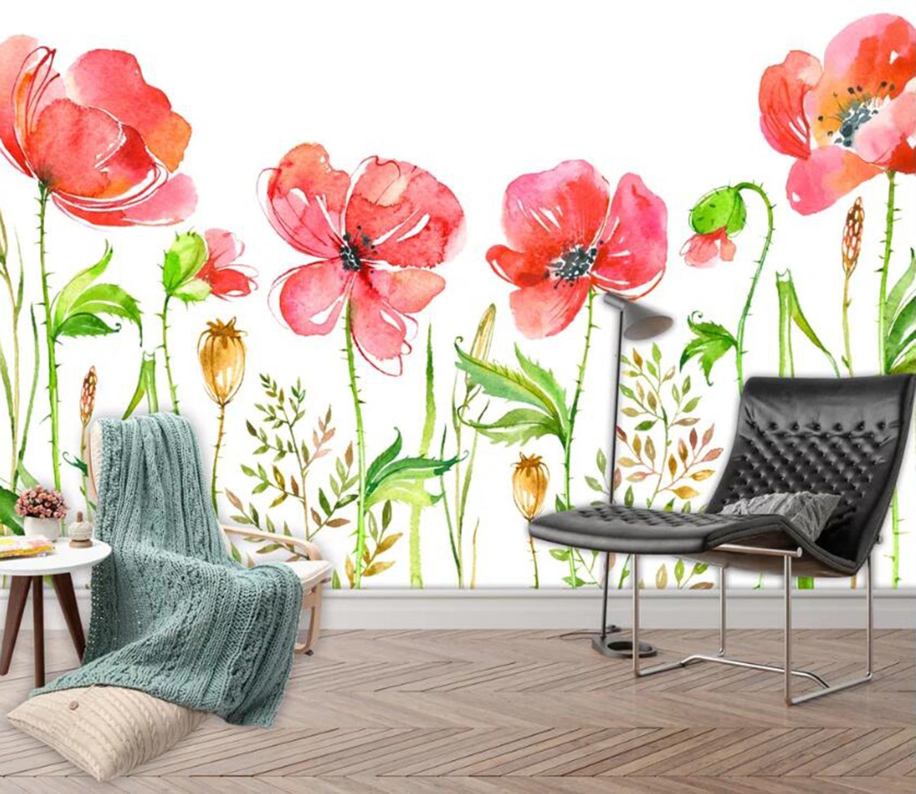 3D Red Flower WC41 Wall Murals Wallpaper AJ Wallpaper 2 