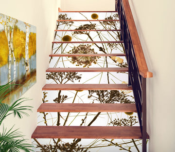 3D Brown Flower Branch 10903 Assaf Frank Stair Risers