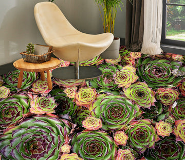 3D Lush Succulent Flowers 374 Floor Mural  Wallpaper Murals Rug & Mat Print Epoxy waterproof bath floor