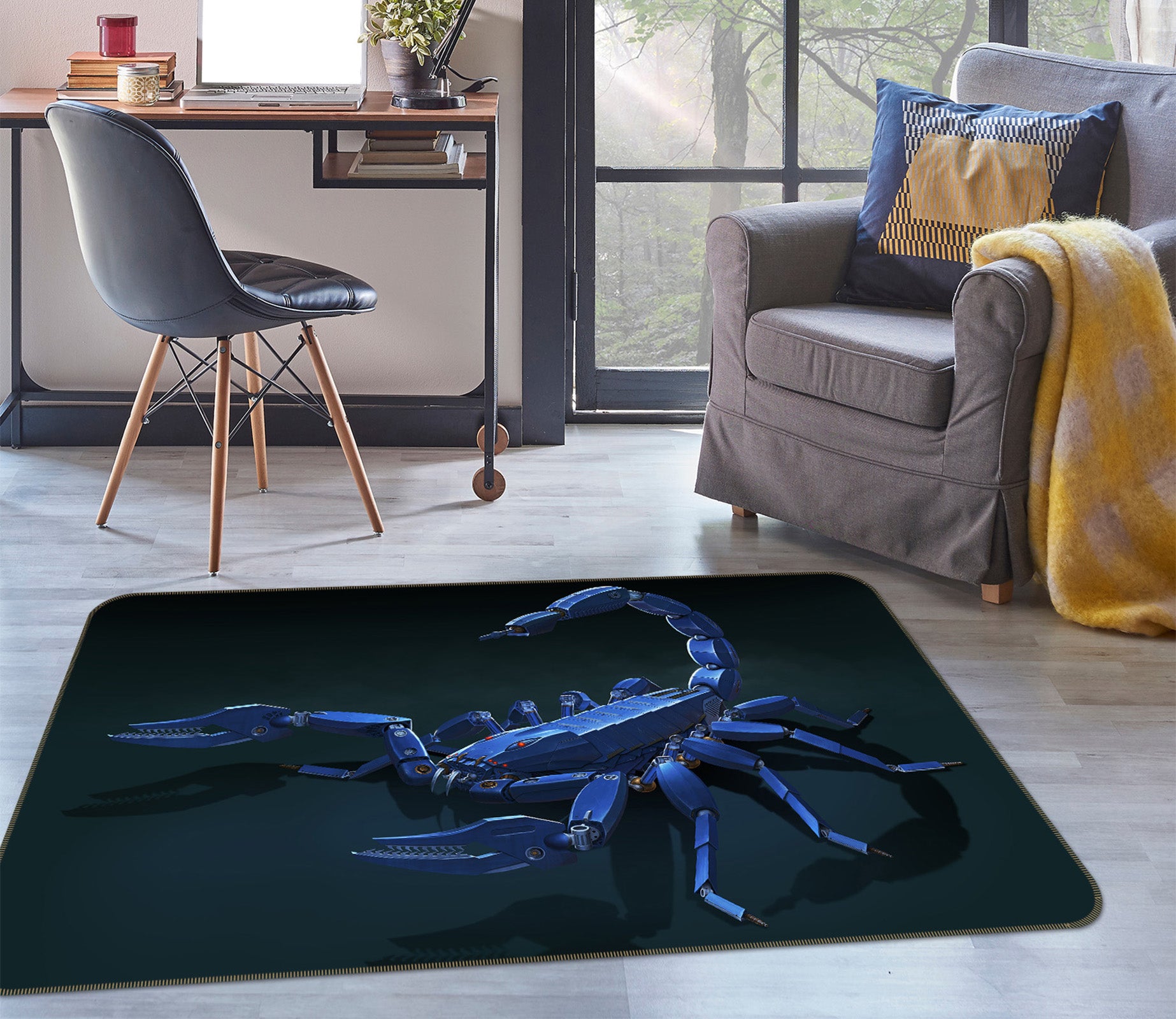 3D Metal Scorpion 1094 Vincent Hie Rug Non Slip Rug Mat