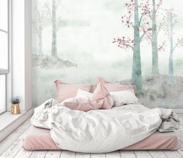 3D Hand Painted Tree White 063 Wall Murals