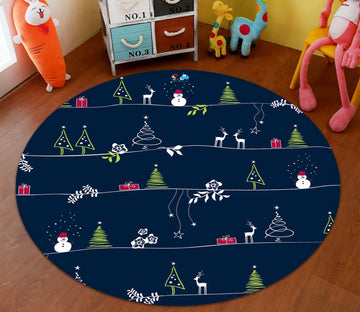 3D Illustration Christmas 079 Round Non Slip Rug Mat Mat AJ Creativity Home 