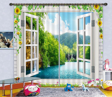 3D Landscape Lake 856 Curtains Drapes