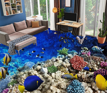 3D Rich Color Coral 619 Floor Mural