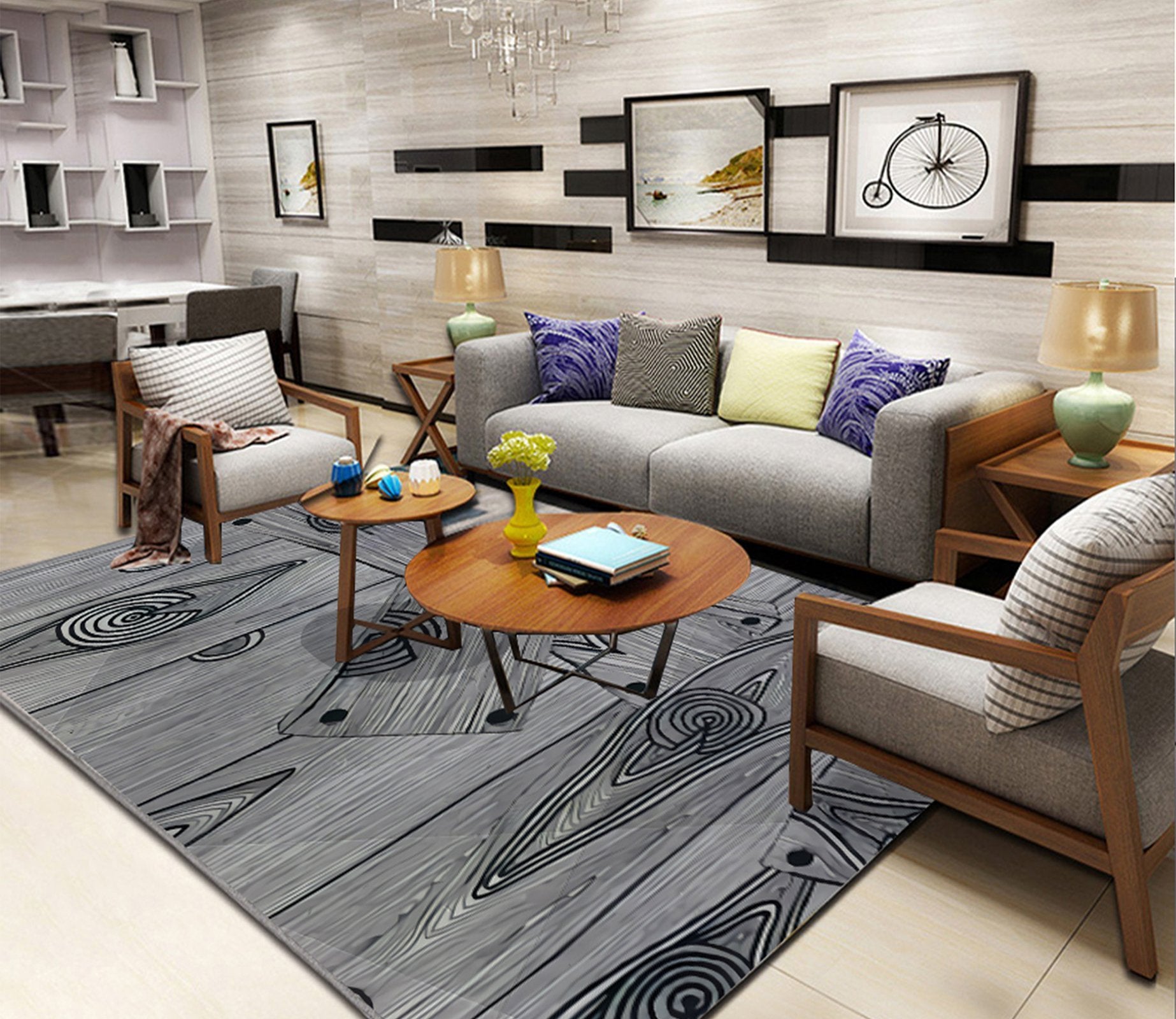 3D Black Pattern WG144 Non Slip Rug Mat Mat AJ Creativity Home 