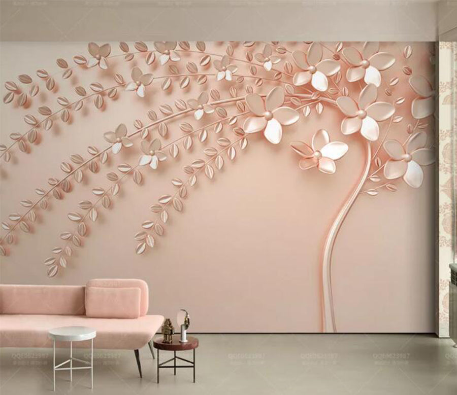 3D Pink Flowers WC112 Wall Murals
