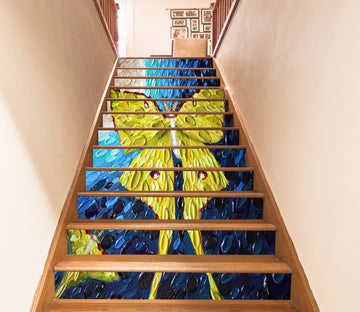 3D Yellow Butterfly Oil Painting 96150 Dena Tollefson Stair Risers