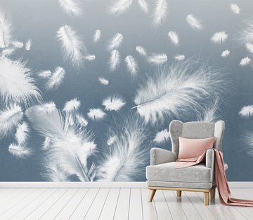 3D White Feather WC018 Wall Murals