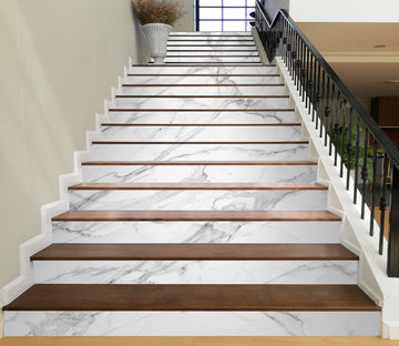 3D White Elegant Texture 572 Stair Risers