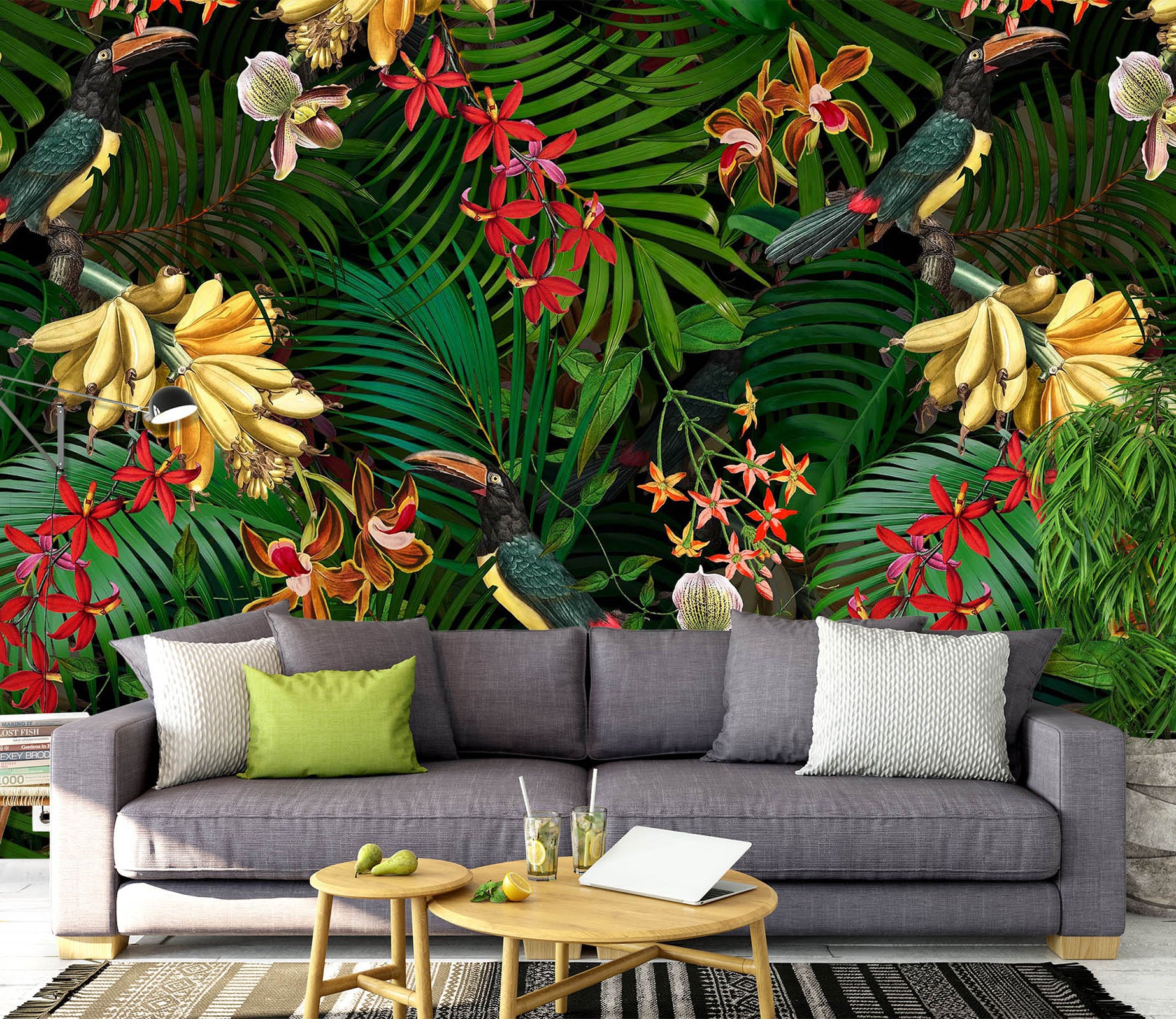 3D Woods Flowers 150 Uta Naumann Wall Mural Wall Murals