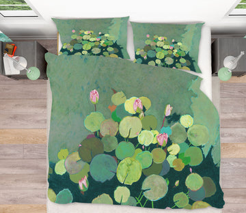3D Lotus Leaf Pond 1155 Allan P. Friedlander Bedding Bed Pillowcases Quilt