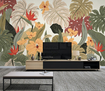 3D Colored Leaves WG048 Wall Murals