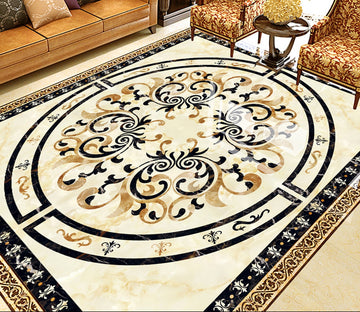 3D Round Black Pattern WG357 Floor Mural Wallpaper AJ Wallpaper 2 