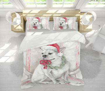 3D Dog Santa Hat 2092 Debi Coules Bedding Bed Pillowcases Quilt