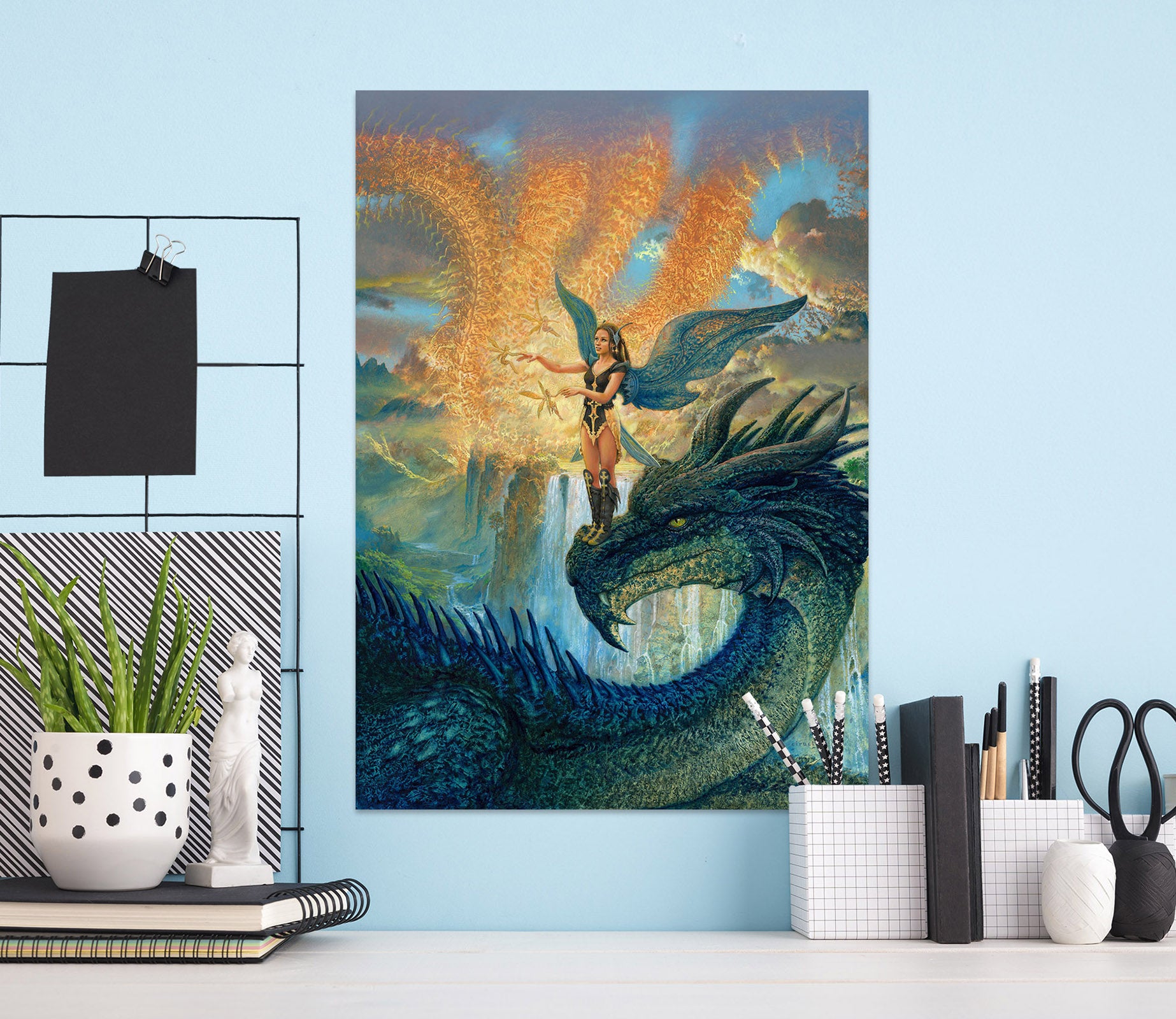 3D Dragon Elf Girl 8141 Ciruelo Wall Sticker
