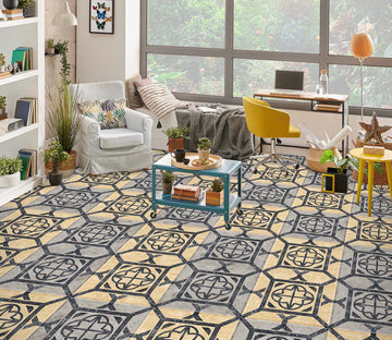 3D Light Yellow And Blue 982 Floor Mural  Wallpaper Murals Self-Adhesive Removable Print Epoxy