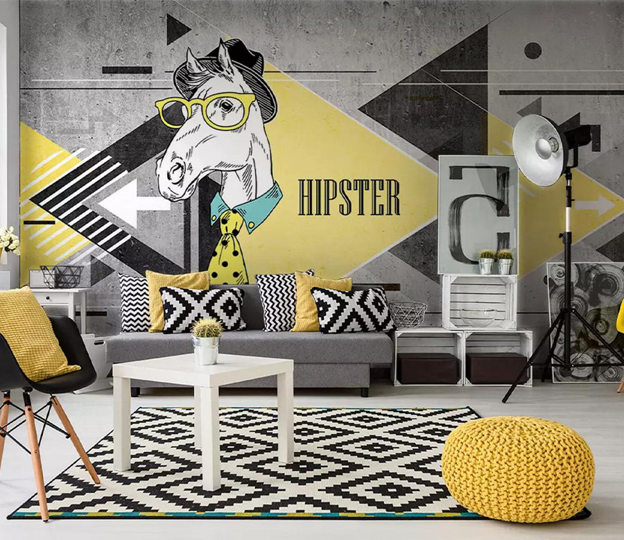 3D White Horse Head WC692 Wall Murals