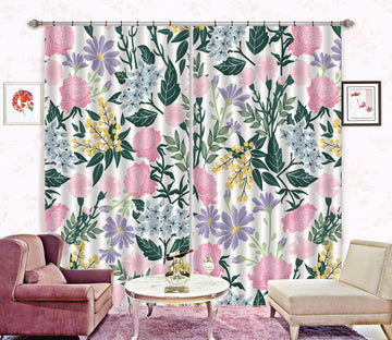 3D Pink Flower Bush 11175 Kashmira Jayaprakash Curtain Curtains Drapes