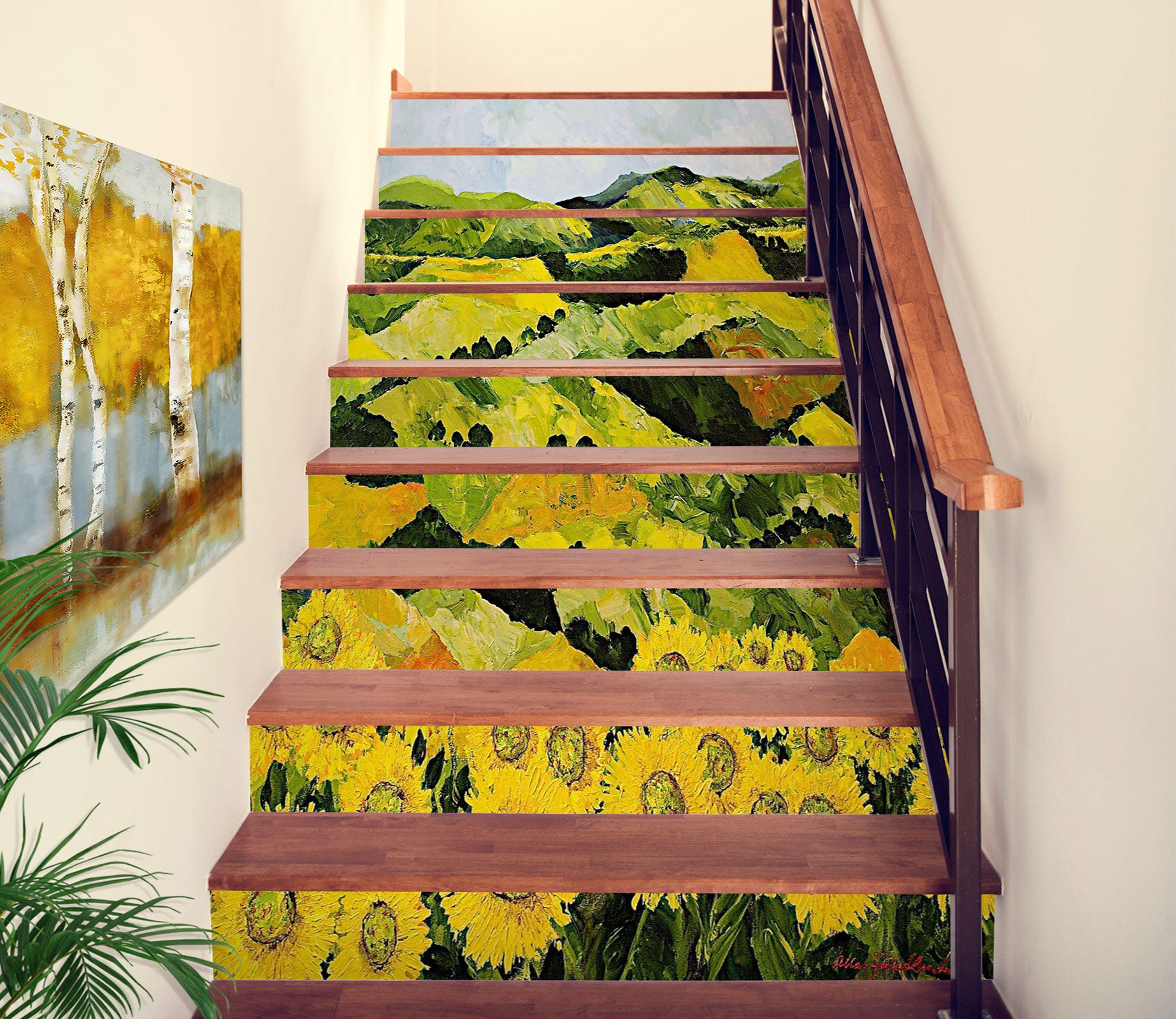 3D Hillside Sunflower Bush 89229 Allan P. Friedlander Stair Risers