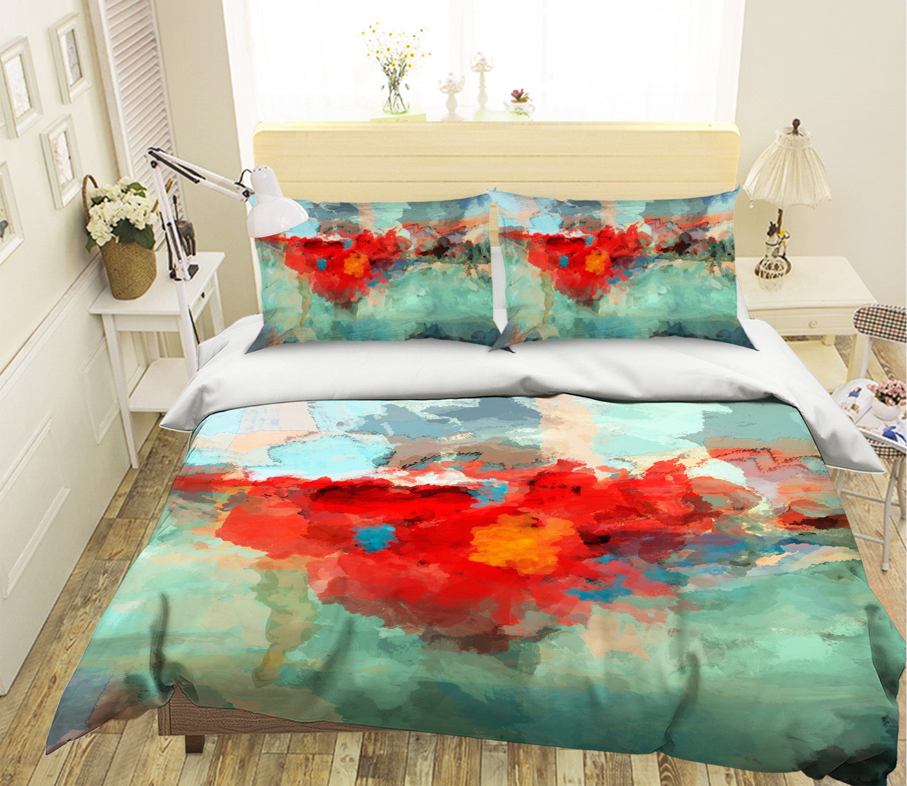 3D Red Heart Pattern 1047 Michael Tienhaara Bedding Bed Pillowcases Quilt