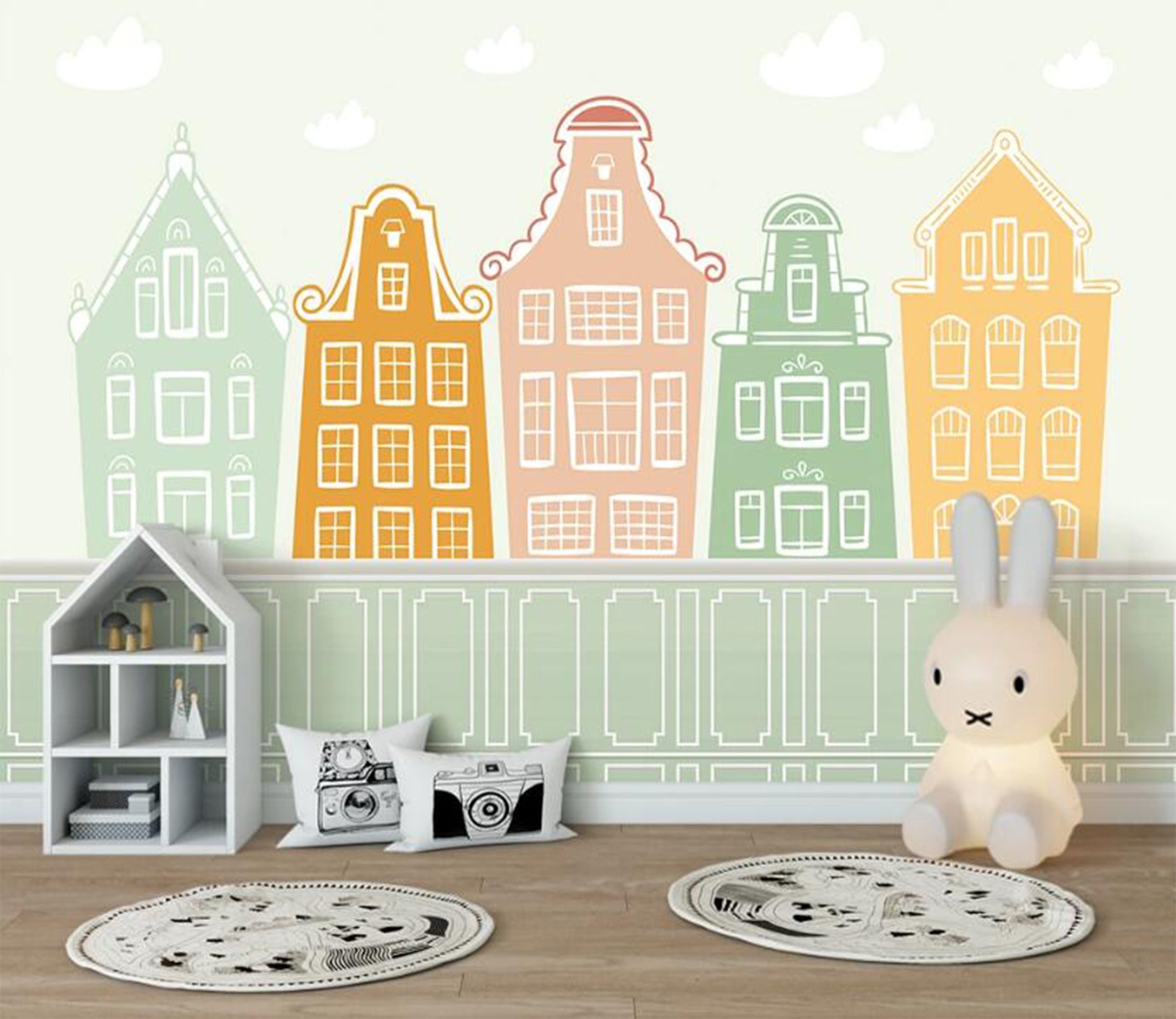 3D Five-color Creative Buildings 2531 Wall Murals