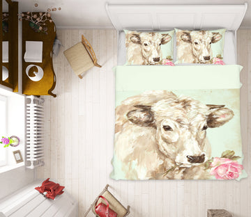 3D Cow Flower 2081 Debi Coules Bedding Bed Pillowcases Quilt
