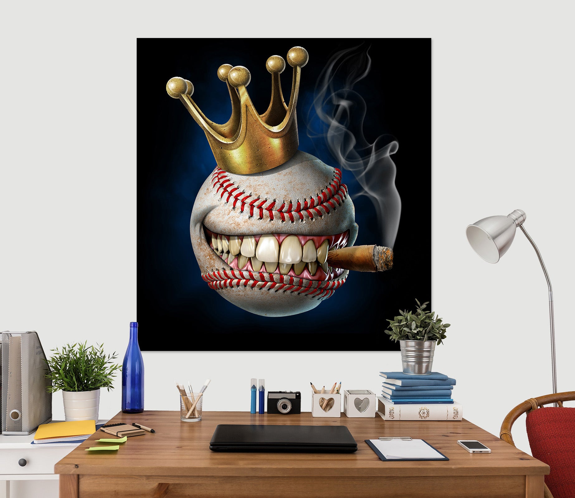 3D Crown Teeth Baseball 5108 Tom Wood Wall Sticker