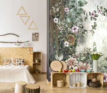 3D Peony Sunflower 109 Wall Murals Wallpaper AJ Wallpaper 