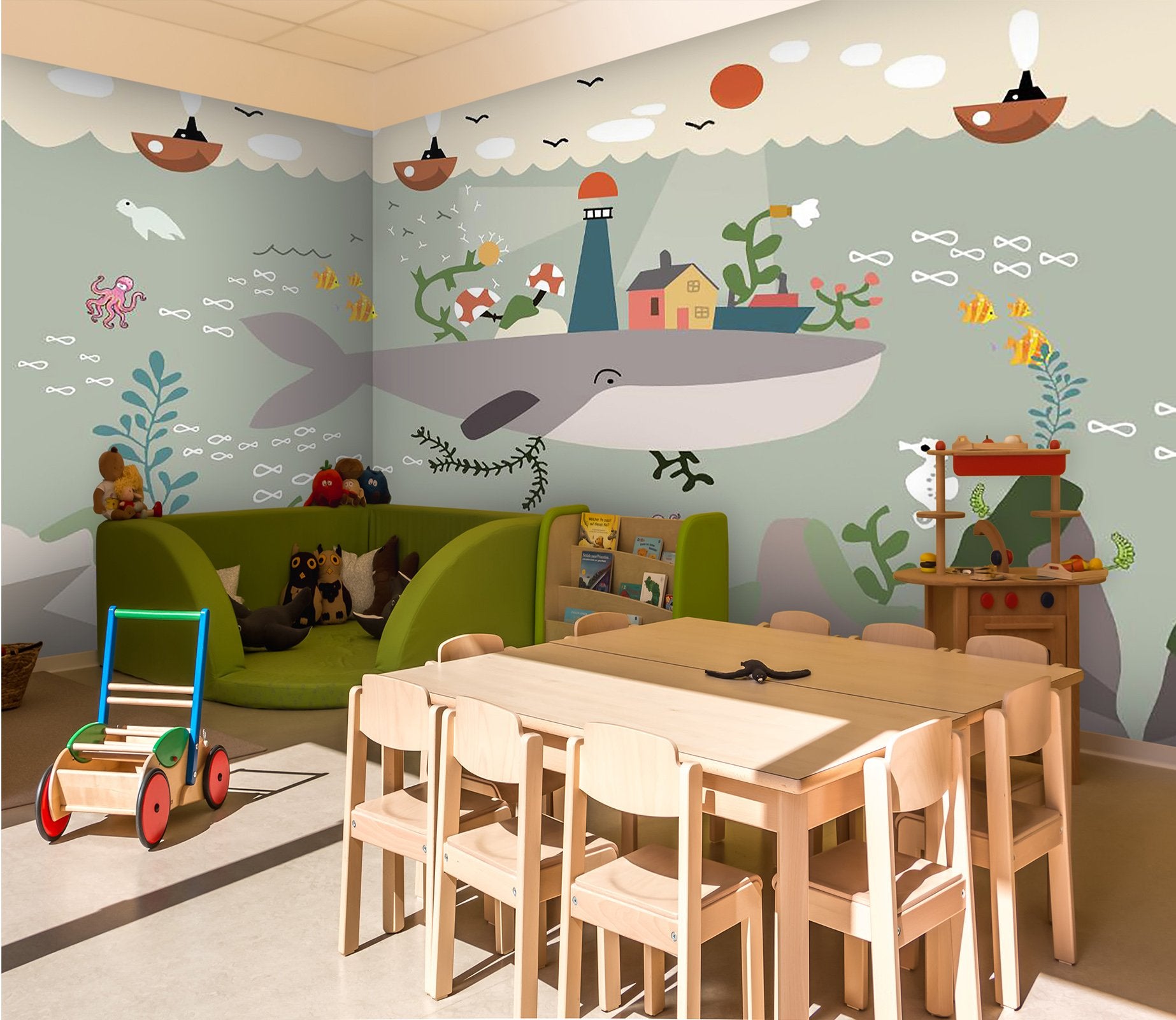 3D Cartoon Marine Life 18 Wall Murals Wallpaper AJ Wallpaper 2 