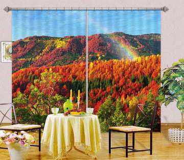 3D Red Steppe 831 Curtains Drapes