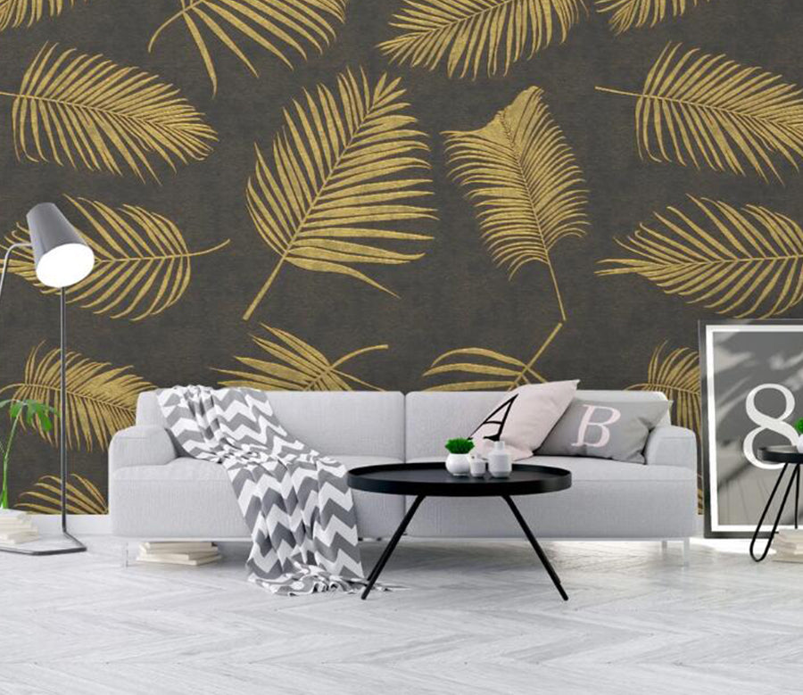 3D Yellow Feather 445 Wall Murals